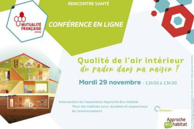 Parlons #radon dans ma maison !
Le 29 nov. midi, un webinaire est organisé en ligne par la Mutualité Française @MutBretagneUR avec l'association Approche Eco-Habitat
bretagne.prse.fr/participez-au-… <a href="/ArsBretagne/">ARS Bretagne</a>