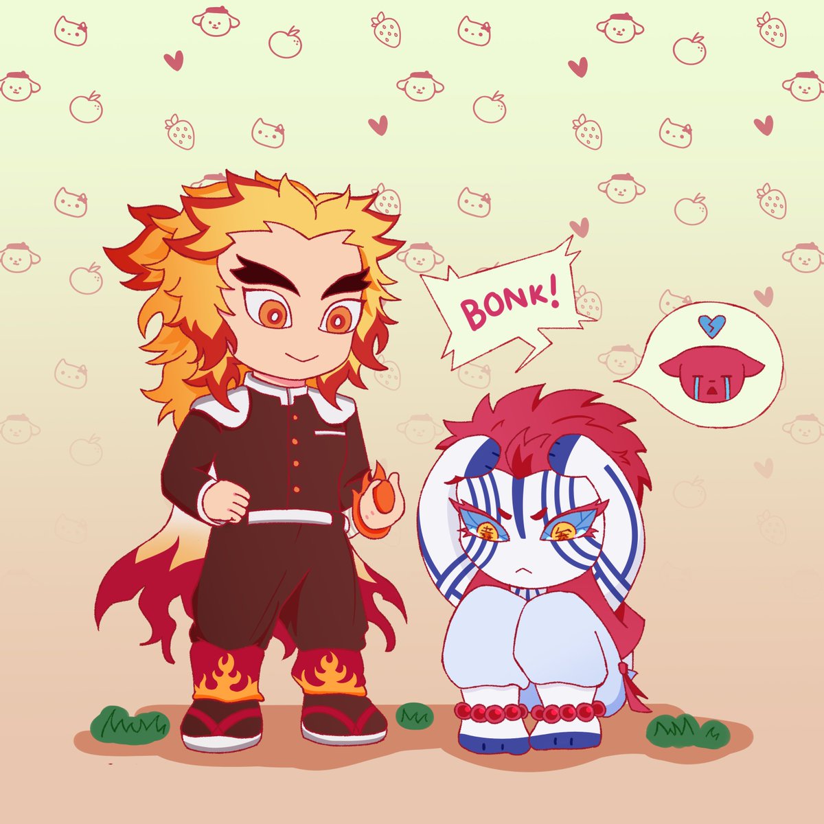 Takoinkk's tweet photo. Rengoku Bonk-ed Akaza for being a naughty mewmew.

#Renkaza #Akakyo https://t.co/LmbuTKnYp1