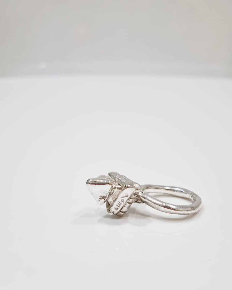 JadedJewellery's tweet photo. A beautiful structural ring which features layers of stacked silver and intricate inscriptions around the pyramid. An incredible piece that would be a perfect present at this time of year for all jewellery lovers especially if they love handmade independent makers. https://t.co/fweQWFKEZq