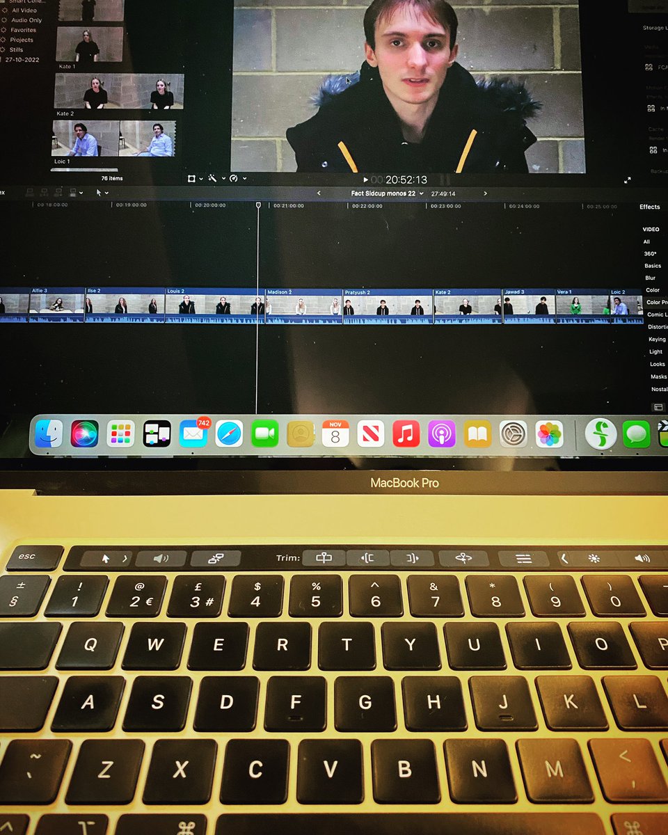 Editing our <a href="/rosebruford/">Rose Bruford College</a> <a href="/RBC_foundation/">RBC Foundation</a> monologues to camera. Some great work this year.