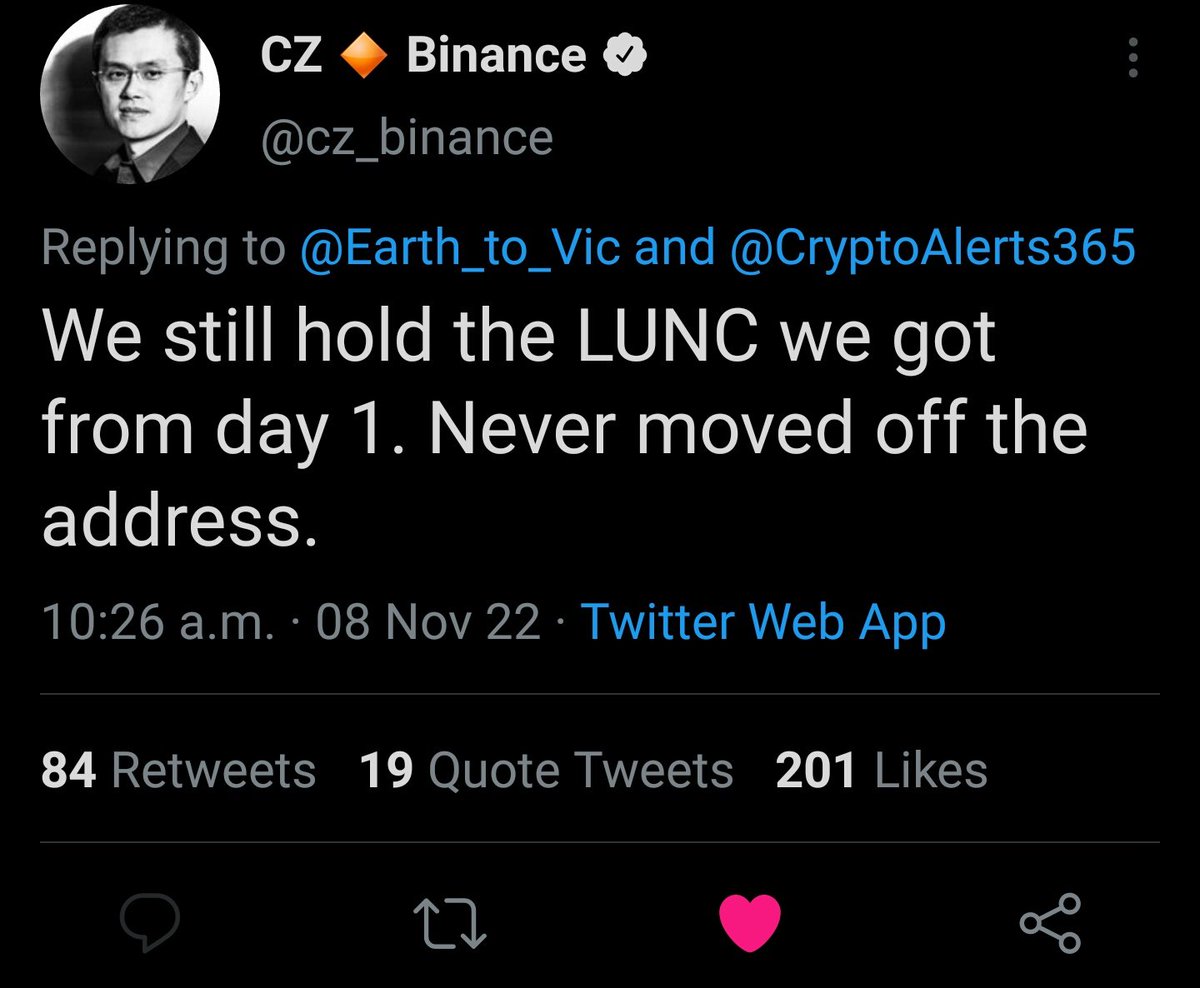 SaqlainAli888's tweet photo. Big News for #LUNCCcommunity @cz_binance said in reply to a comment that they are still holding their #LUNC still so these stuff make me more bullish.

Are you also bullish after seeing this? RT

#LUNCBURN #LUNCLIVE #BINANCELUNC #LUNA #USTC #burnalot #CoinbaseListLunc #Binance https://t.co/rr8MukCyAf