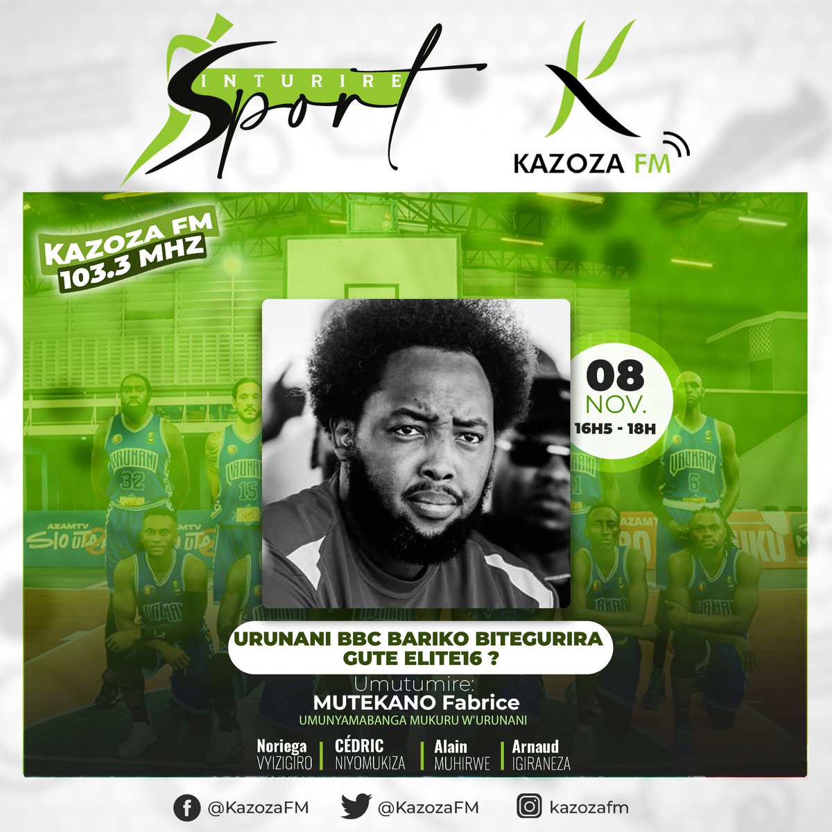 KazozaFM's tweet photo. 🤔 Kuzana umumenyereza ava #Espagne n'abakinyi b'abanyamahanga mubibona gute ?
🤩 Bariko bitegura gute kuja muri #Elite16 ?
👀 #CRDBCup bazoyikina ijana kw'ijana ?
📍@fabMutekano, umunyamabanga mukuru w'@URUNANI_BBC aratwishura ...
#Burundi #BeYourOwnBoss https://t.co/ZYCZOaMIuL