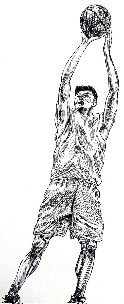 Cm0u9dacdjYrEoP's tweet photo. たっぱあるから、縦長やなぁ。
(229cm)
姚明(ようめい)選手🏀
#イラスト #絵 #白黒
#NBA #バスケットボール
#姚明 #ヤオ・ミン
#ヒューストンロケッツ
#229cm #中国 https://t.co/diovAb0LAk