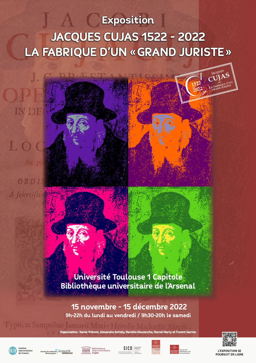 xprevost's tweet image. Après six mois à la @Cujas_Bibli, l&apos;exposition consacrée aux 500 ans Jacques Cujas débute sa grande tournée à l&apos;@UT1Capitole dans la ville natale du jurisconsulte. Venez admirer la mise en valeur des fonds locaux à la bibliothèque de l&apos;Arsenal du 15/11 au 15/12 !