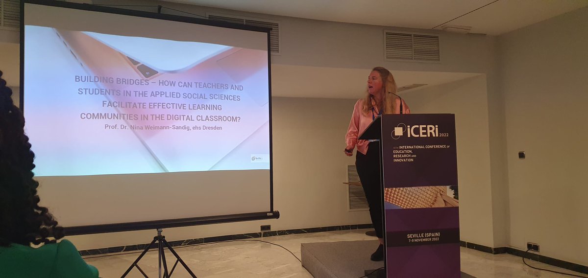 NinaSandig's tweet photo. It was a pleasure to highlight our BediRa- Project @ICERI_Conf ! Our task? We are identifiying central keys for co-constructive digital learning and teaching. @inno_lehre @BediRa_ehs https://t.co/XSNrRwmCDV