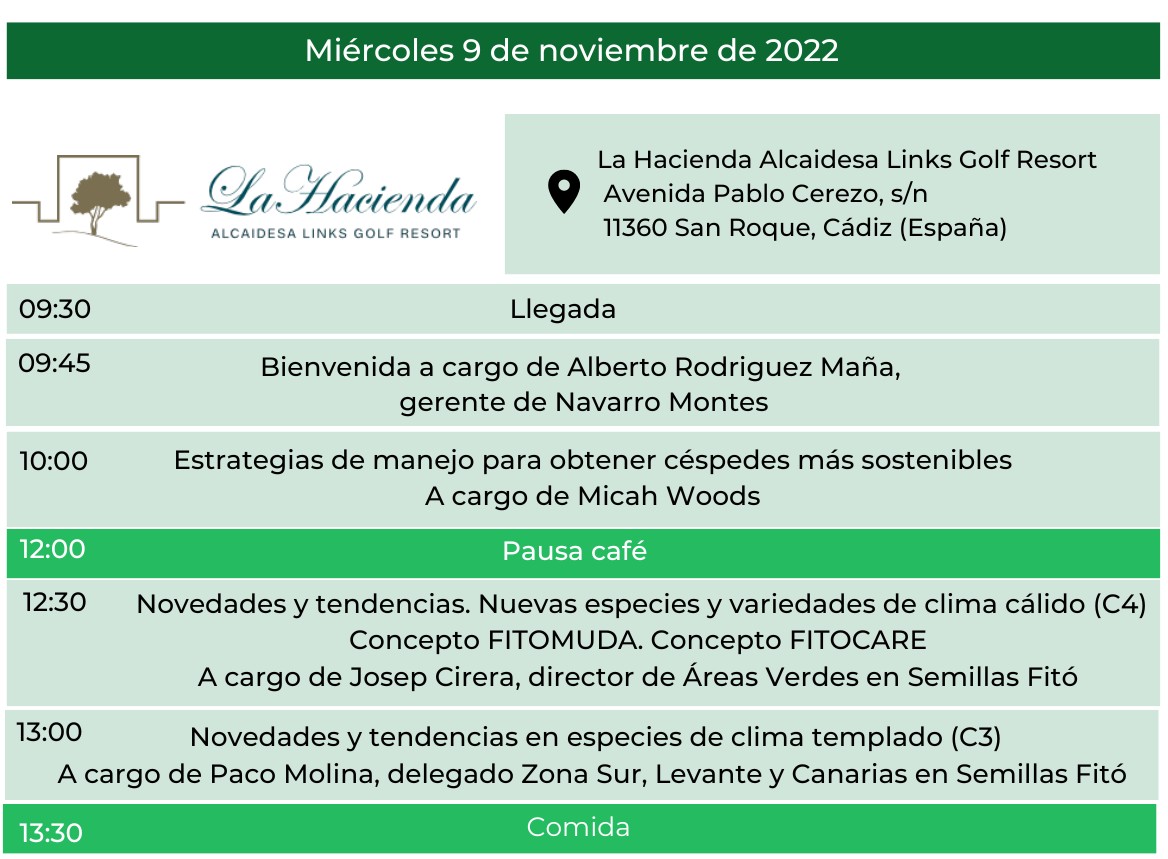 SemillasFitoTG's tweet photo. ⛳ Mañana, 9 de noviembre, desde el Micah Woods Spanish Tour, nos trasladaremos a La Hacienda Alcaidesa Links Golf Resort, en Cádiz 📍
 
🏌 ¿Quieres saber qué tenemos preparado para la segunda jornada de este encuentro con @asianturfgrass? 🌱

¡Te esperamos! https://t.co/ydpwlAQ1Sz