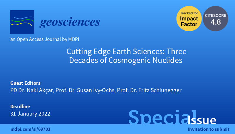 Geosciences_OA's tweet photo. 🤩#Editorial
The Special Issue "Cutting Edge Earth Sciences: Three Decades of #Cosmogenic #Nuclides" was closed.
The studies compiled in this Special Issue show how cosmogenic nuclides as an amazingly versatile tool after the past three decades.
➡️https://t.co/EScDW3PUSH https://t.co/FJwCkiGuAf