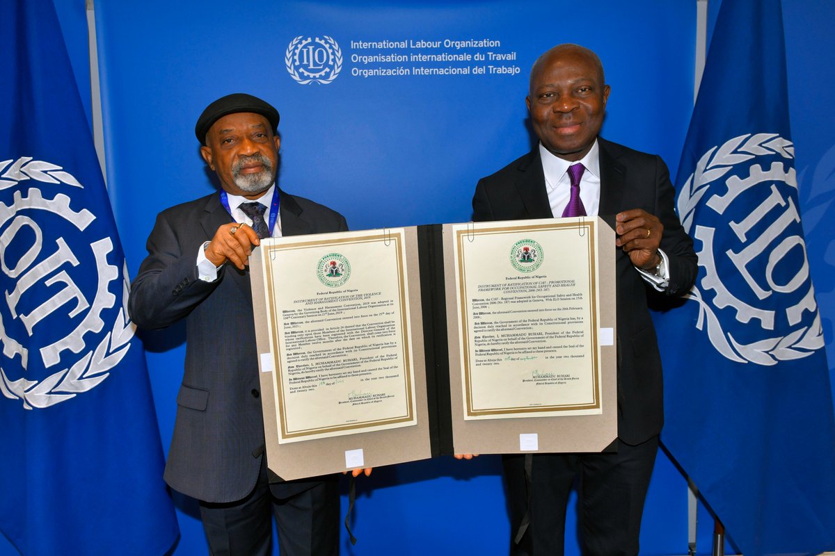 Excellent news Nigeria has ratified @ILO Convention 190 on Violence &amp; Harassment!

22 countries have now ratified the international labour standard. 

I urge all Member States to #RatifyC190 and implement it for a world of work free from violence and harassment!