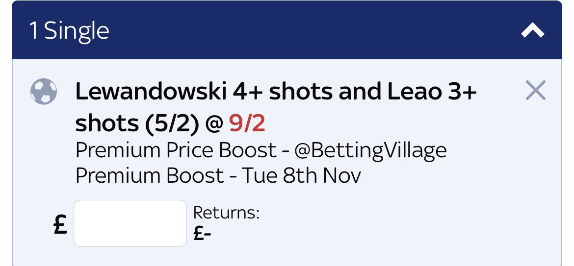 The Betting Village on Twitter "🎯 9/2 Shots Special 👏🏼 Add to your slip... Here 👉🏼 https//t.co