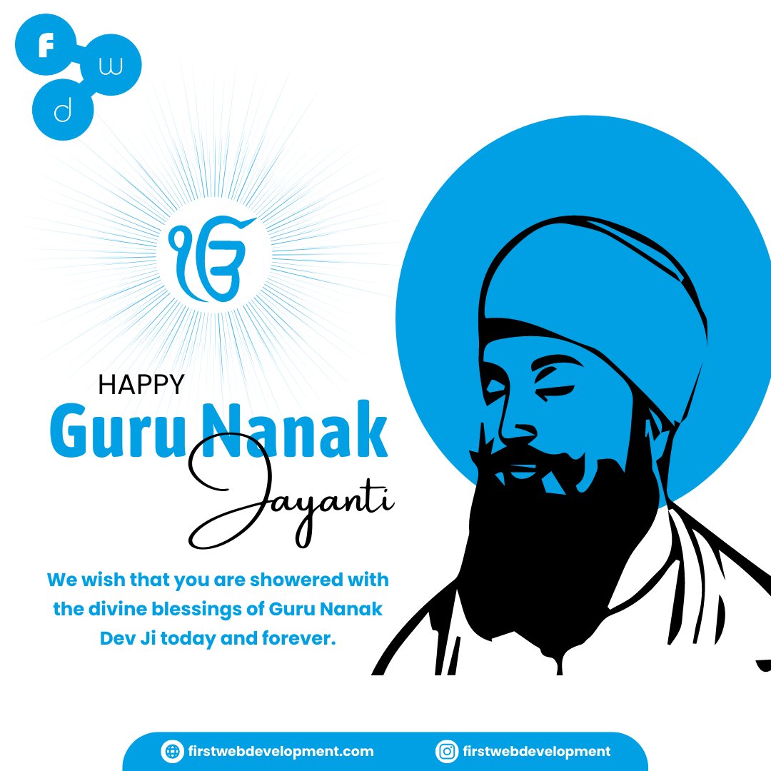 firstwebdev's tweet photo. Happy Guru nanak Jayanti from all First Web Development Team...

We wish that you are showered with the divine blessings of Guru Nanak Dev Ji today and forever.
.
.
.
#gurunanak #waheguru #gurbani #ji #sikhism #khalsa #sikh #gurunanakdevji #satnamwaheguru #waheguruji #sikhi https://t.co/EZjIJHzHOF