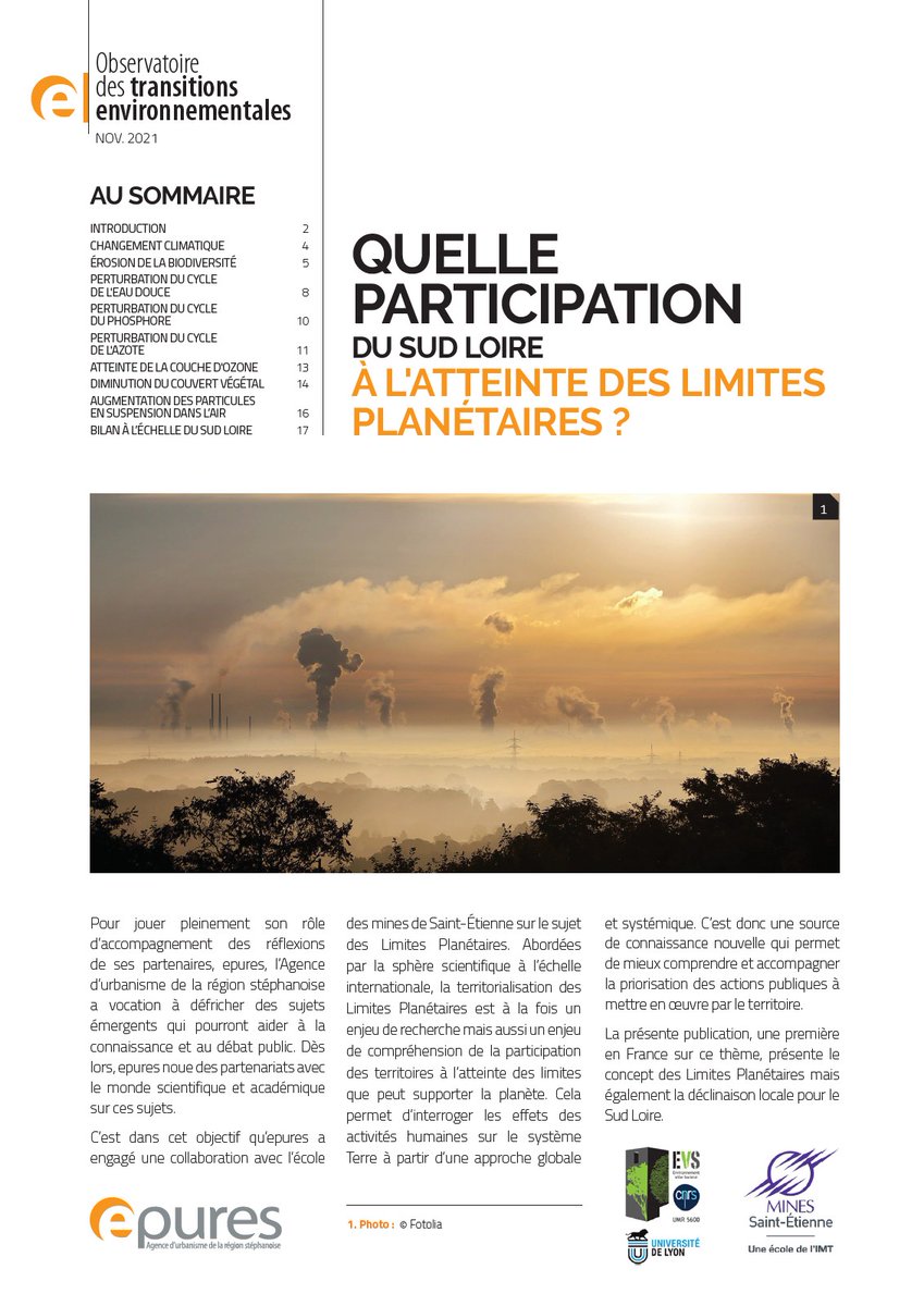 epures42's tweet image. 🌍La #COP27 , se déroule en ce moment et jusqu'au 18 novembre en Egypte.
📌A cette occasion @epures42 vous propose de découvrir ou redécouvrir sa publication sur les Limites planétaires écrite en collaboration avec @MINES_StEtienne.
☛ urlz.fr/jJsv