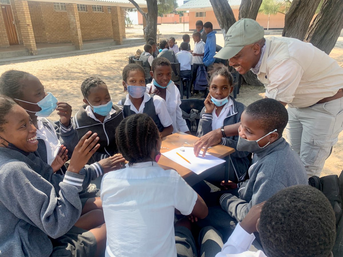 Happy #STEMDay ! Community Officer, Mogomotsi hosts our Environmental Club in Phuduhudu. Students really ‘lit up’ learning about electricity, circuits, and physics. They even made their own functioning circuits using light bulbs, tin foil, and a clothes peg. Great job students!