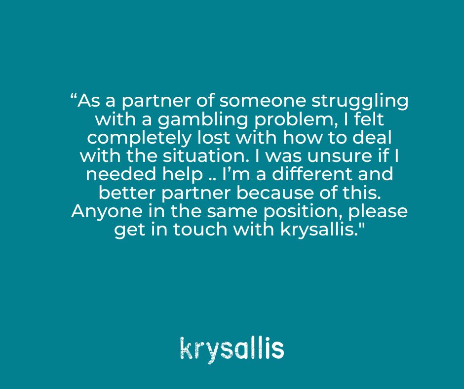 krysallis_uk's tweet photo. If you're affected by someone else's #gambling, weโre here for you too. Free, flexible and confidential support. Call us on 01423 276327. #GamCare #gamblingsupport #gamblingadvice #freesupport https://t.co/xHE0FtlJQo