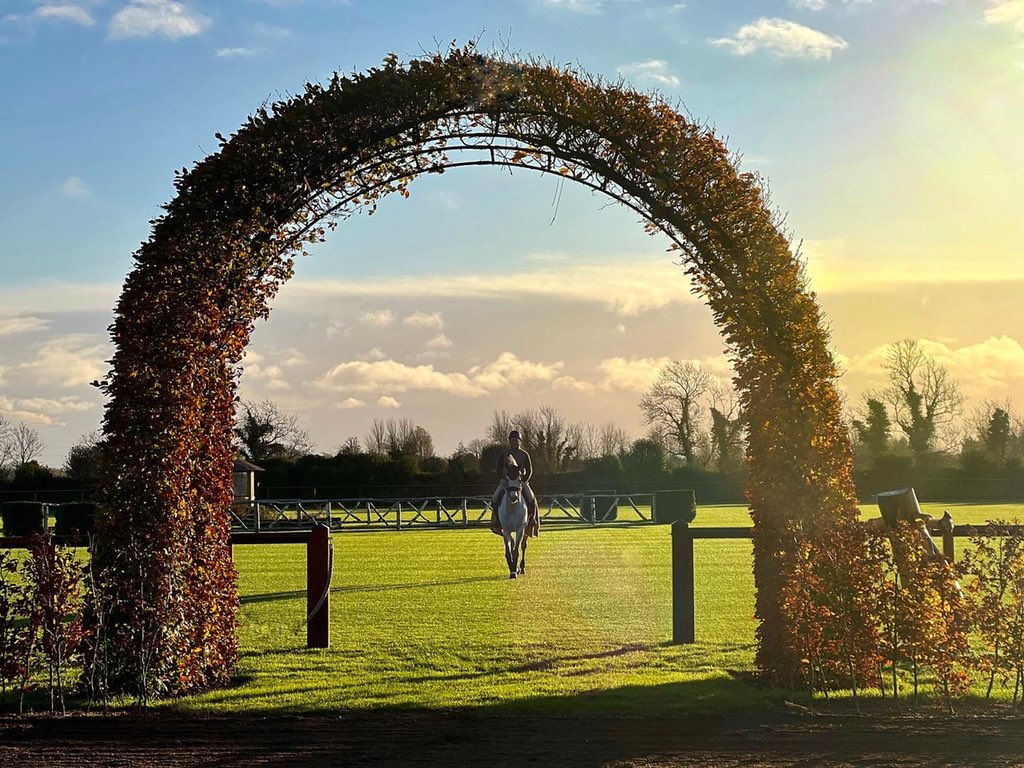 Cian_O_Connor's tweet photo. Thank you to our team led by Richard Hayden and Paddy Carey who manage the Grand Prix arena in Karlswood. Fantastic to have perfect grass conditions for our horses in Irish weather in November! 🇮🇪

#cianoconnor #teamkarlswood #showjumping #equestrian #horse #horsesport https://t.co/JUQFu3a6uH
