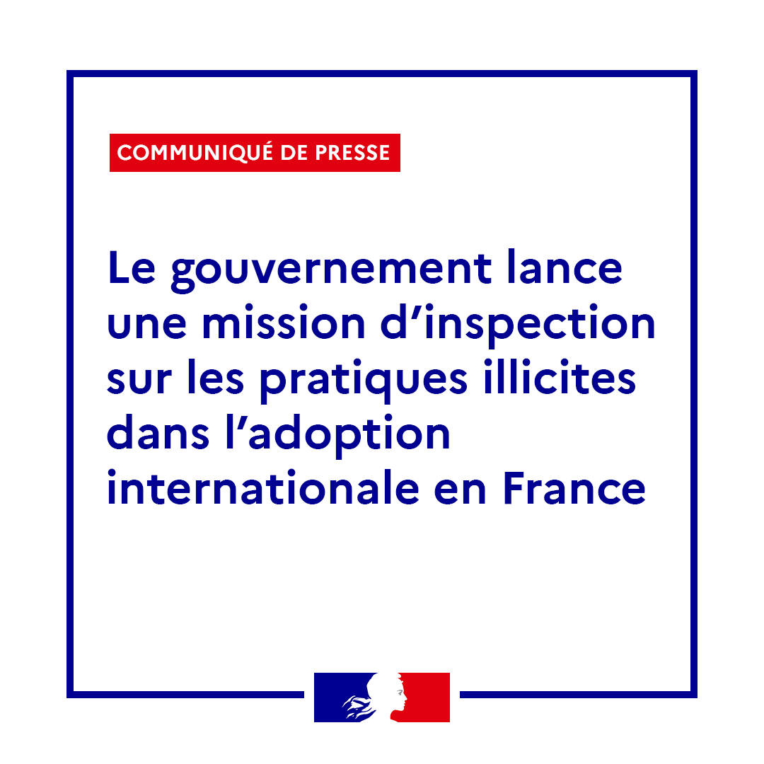 Enfance_gouv's tweet photo. Communiqué 🗞️ | Le @gouvernementFR lance une mission d’inspection sur les pratiques illicites dans l’adoption internationale en France➡️https://t.co/YI1XjAvVqP https://t.co/yb6dYpciXl