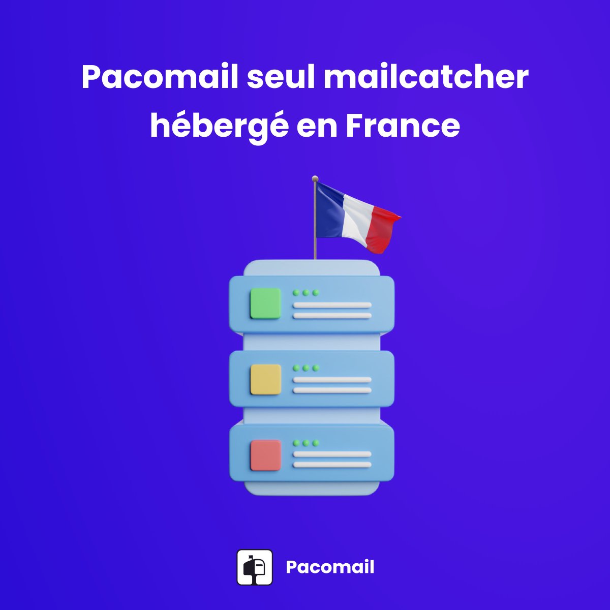 Le saviez-vous ?
🇫🇷 Pacomail est le seul mailcatcher développé et hébergé en #France
🇪🇺 Nous sommes soumis aux régulations européennes sur la protection des données privées et #RGPD
💚En accord avec nos convictions, nos serveurs ont une empreinte écologique réduite.