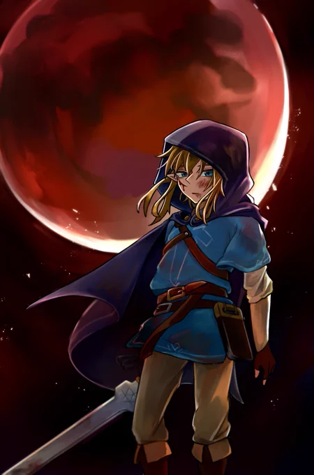 再掲赤い月#botw #zelda 