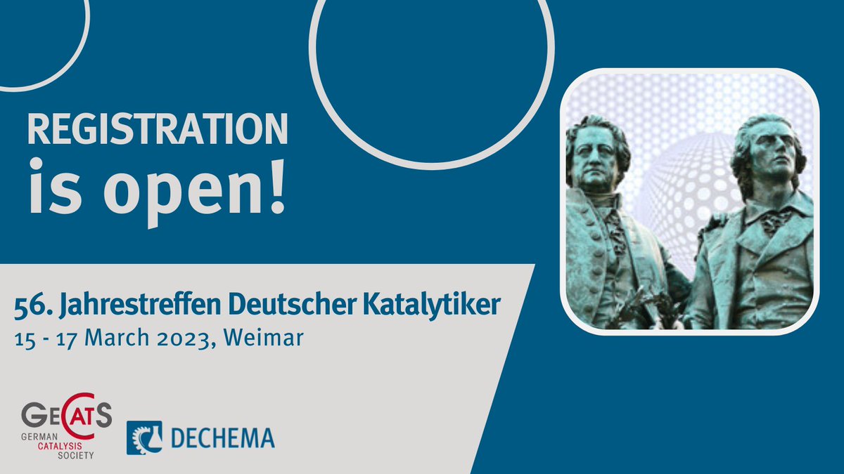 The #56Katalytikertreffen is going into the next round - join us in #weimar from 15-17 March 2023 and book your ticket now: dechema.de/katalytiker202…
<a href="/DECHEMA/">DECHEMA e.V.</a> #chemistry #catalysis