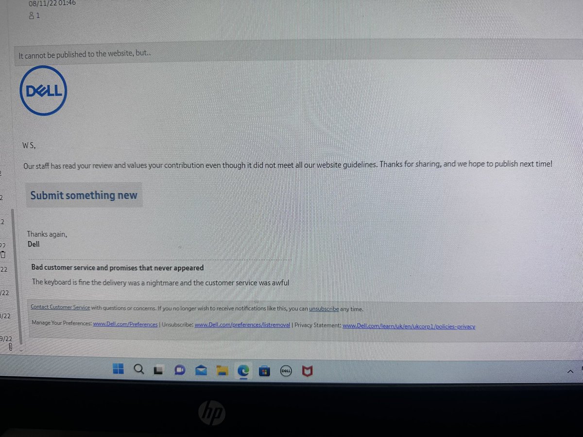 ALXD0N's tweet photo. @Dell so you don’t allow customers to submit bad reviews 🤔, I think you need a new customer service team or you need to stop hiding your bad reviews! https://t.co/chzE4srJlO
