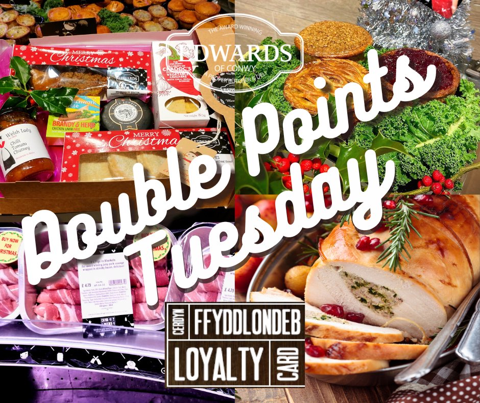 EdwardsofConwy's tweet photo. Get those double points today. Get your Christmas goodies, buy now &amp; freeze for Christmas
#Christmas2022 #DoublePointsTuesday #GotToBeEdwards https://t.co/W7vPos209u