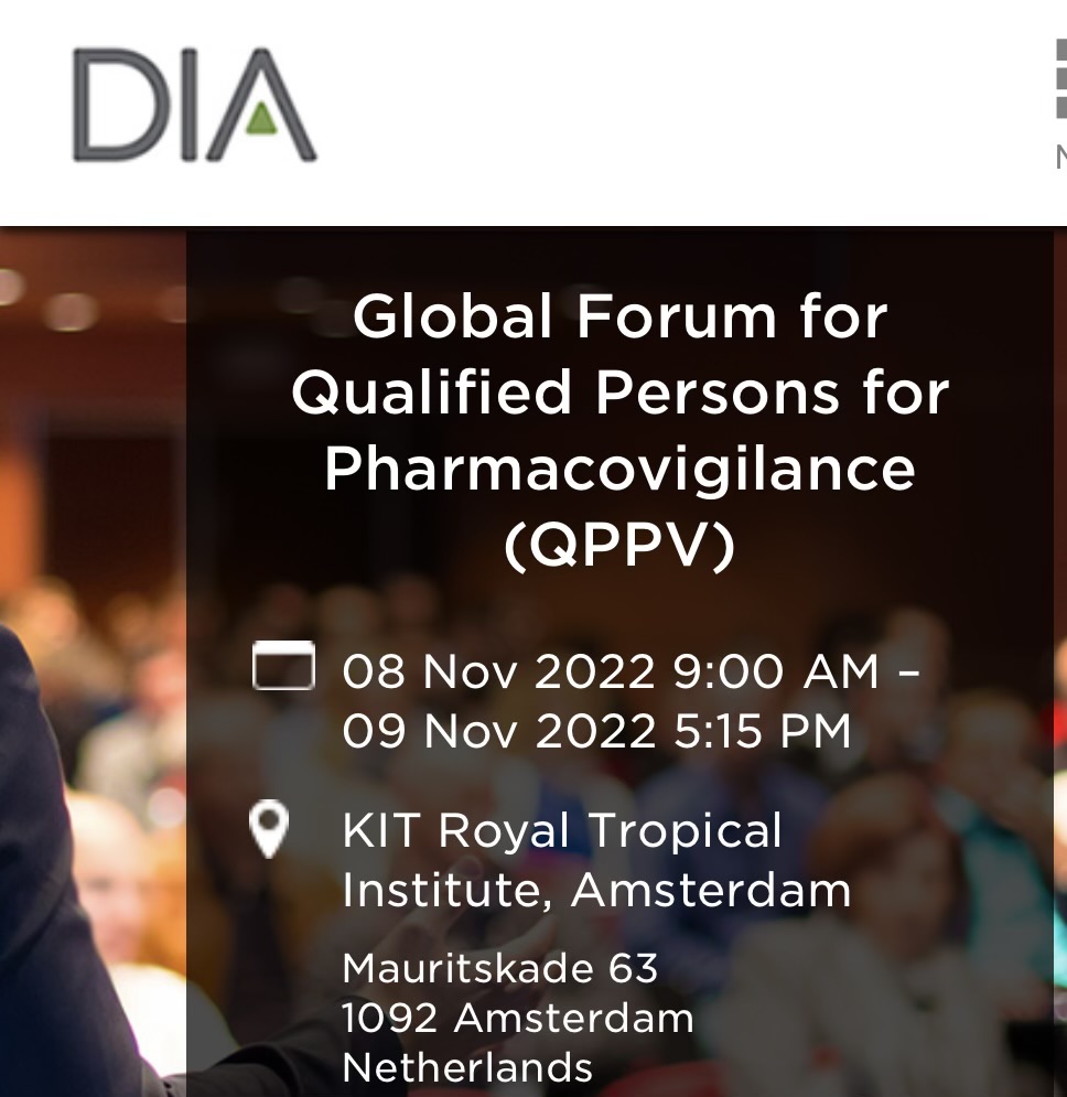 VIGIPHARM's tweet photo. VIGIPHARM participe au 16e Global Forum for #QPPV2022 
Quel plaisir de retrouver le forum en « face to face format » : retour d’expériences, futures évolutions réglementaires impactant notre rôle de #QPPV… !

#amsterdam #DIA #Pharmacovigilance https://t.co/GvWJW75w1k