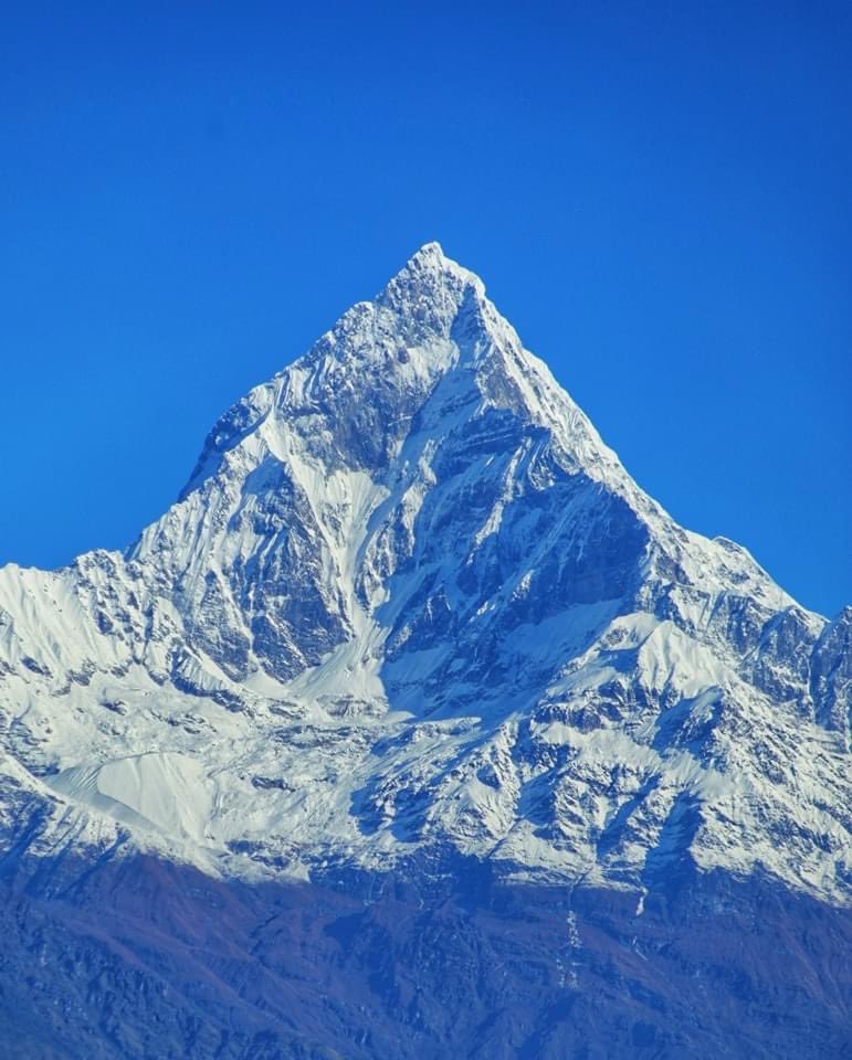 natnpl's tweet photo. Mountain that has never been climbed: Majestic view of Mt. Machhapuchre (6993m) from Kahudada, Pokhara. ❤️ #explorenepal

Pic. Bishal Humagain https://t.co/laXYQZ8xTk