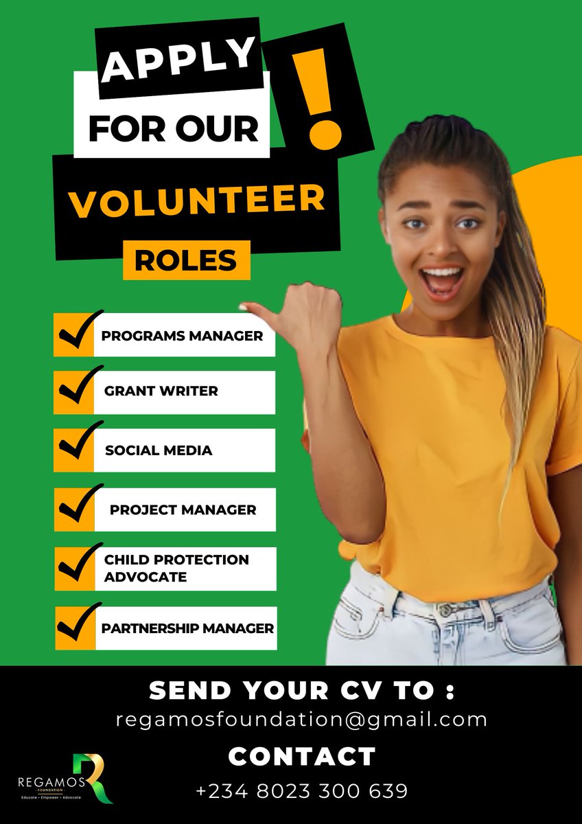 classic_xaviour's tweet photo. @the_internplace Are you interested in a volunteer role to boost your CV
SEND CV: regamosfoundation@gmail.com https://t.co/iivZ0LOB2d