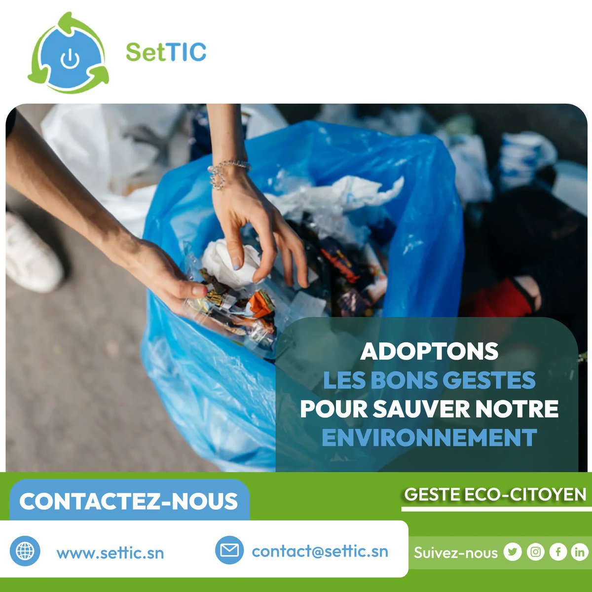 settic_sn's tweet photo. Pourquoi avons-nous ce réflexe de tout jeter dans la #rue?

Canette, mouchoir🤧, masque😷, nourriture🍔… Et si nous changions notre comportement !
Adoptons les bons gestes ♻️ pour sauver notre environnement🌍. 

#SetTIC #AuditDechets #GestionDesDechets #DEEE #ecosysteme #tri https://t.co/4lTsxXCoEN