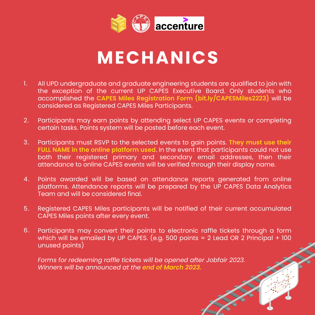 UPCAPES's tweet image. The race continues! 🏁

Gain more CAPES Miles points by joining in Career Series 2022 and get a chance to win big prizes!

Haven&apos;t registered yet? Fill out this form to have your CAPES Miles points credited: bit.ly/CAPESMiles2223
 
#CareerSeries2022
#BuildYourBase
#UPCAPES