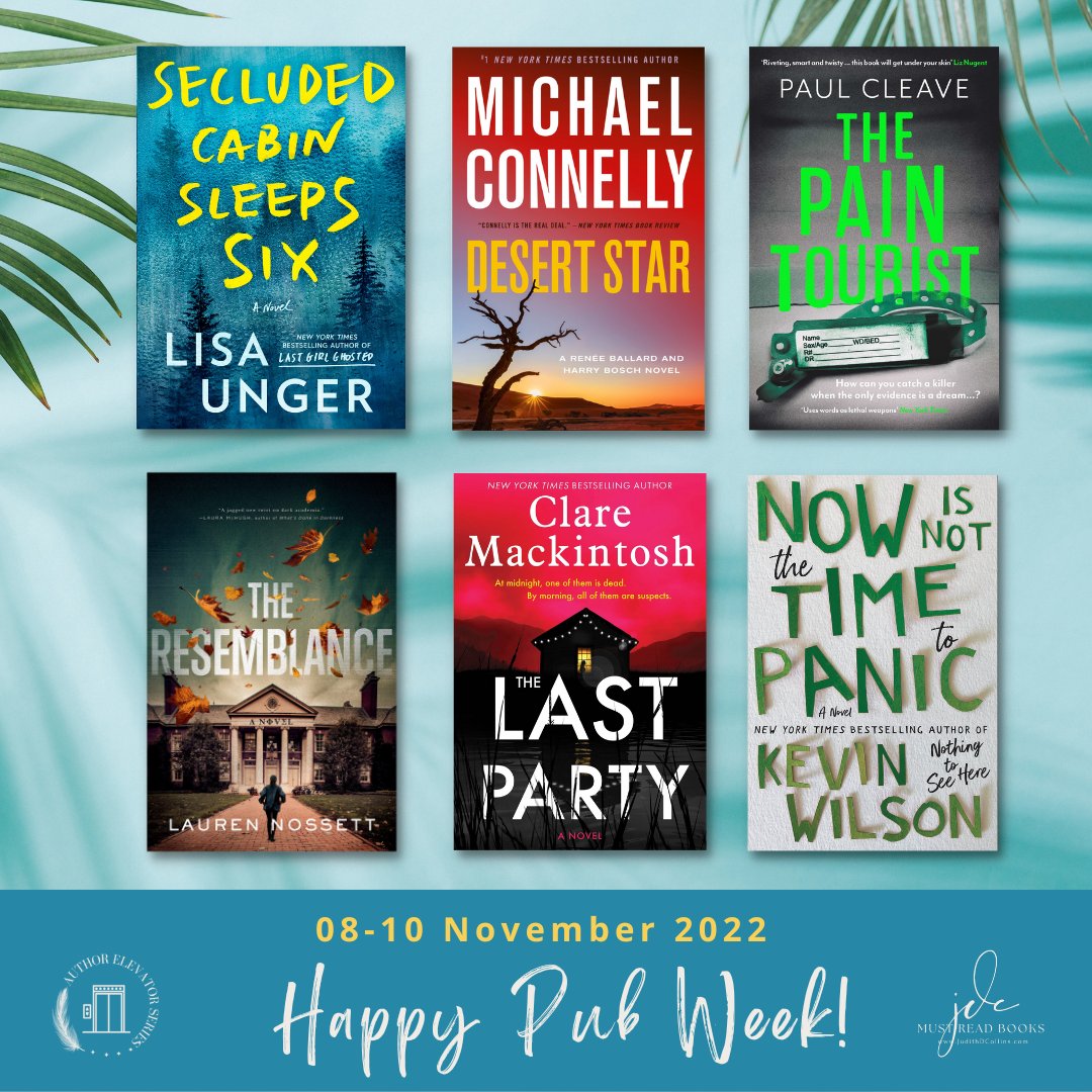 Happy Pub Week Nov 8-10🥂🏆🍾to these extraordinary authors, narrators & titles! @lisaunger @Connellybooks @PaulCleave #LaurenNossett @claremackint0sh #KevinWilsonAuthor  bit.ly/Nov2022BooksJDC #JDCMustReadBooks