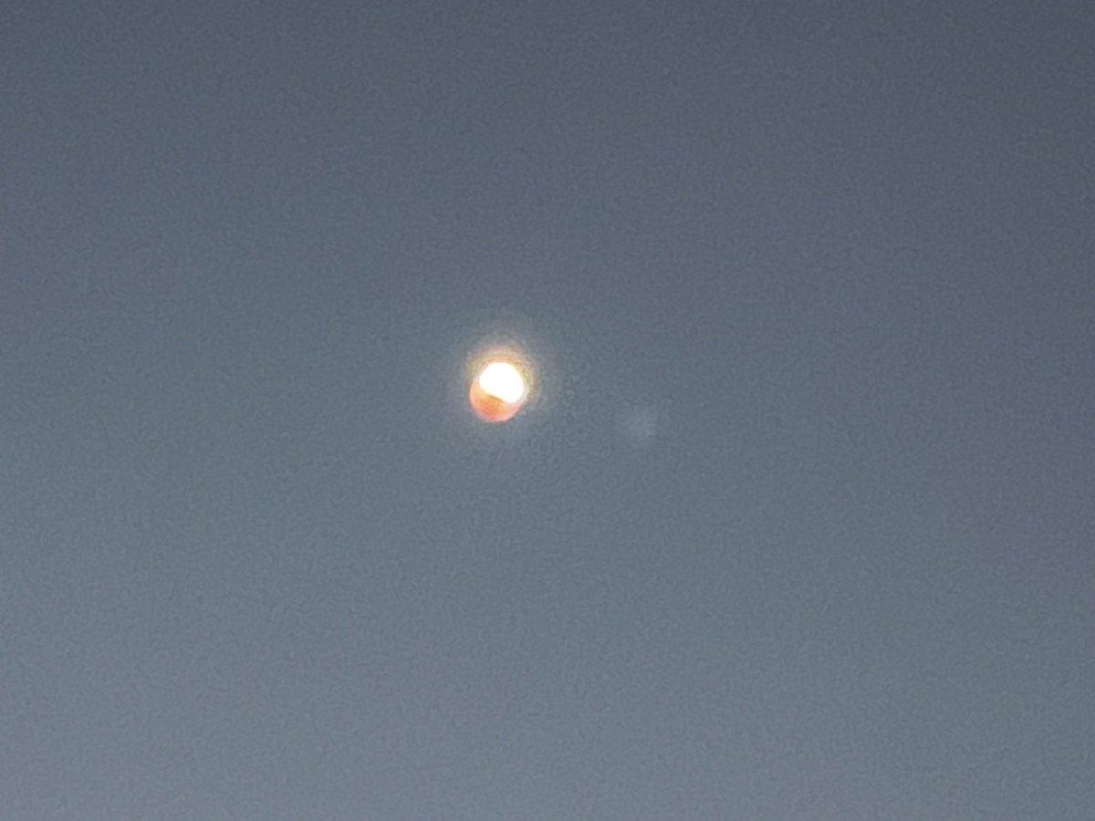 ReginaRed's tweet photo. Unfortunately that’s the best one can do with an iPhone but it’s at least recognizable that there is a total eclipse of the moon  🌙 going on 😍 in finest weather with not a cloud in the sky 😊 https://t.co/1zx0VHCwC9