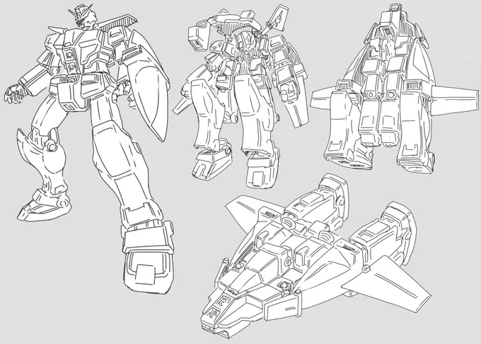 これは以前描いたサイコガンダムの変形方法です。 