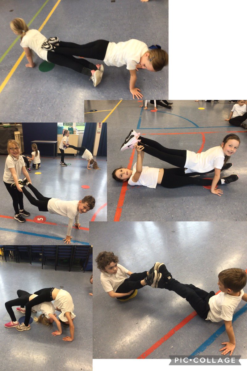 EuxtonCEPrimary's tweet photo. What amazing balancing skills! Mr B was very impressed with Year 2 this morning when they worked with a partner to create different balances. #MrsO https://t.co/7a8GYy9CBk