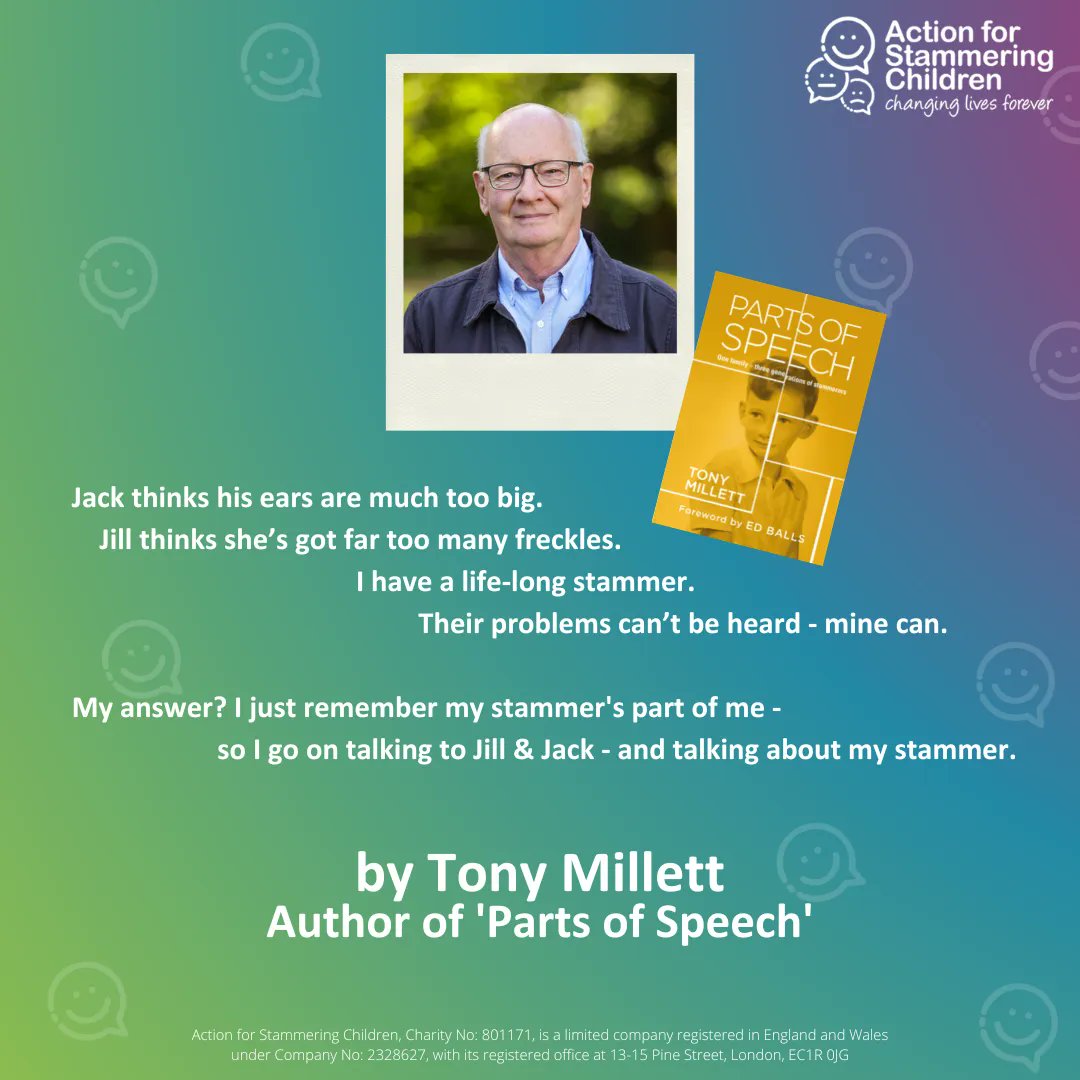 ✨This weeks' #stammering #TipTuesday is a special piece from <a href="/TonyMillett/">Tony Millett</a>, author of #PartsOfSpeech, which releases this Thursday!📙

Tony is a longtime friend and supporter of our charity and we're thrilled to see this beautiful book releasing. #stammer