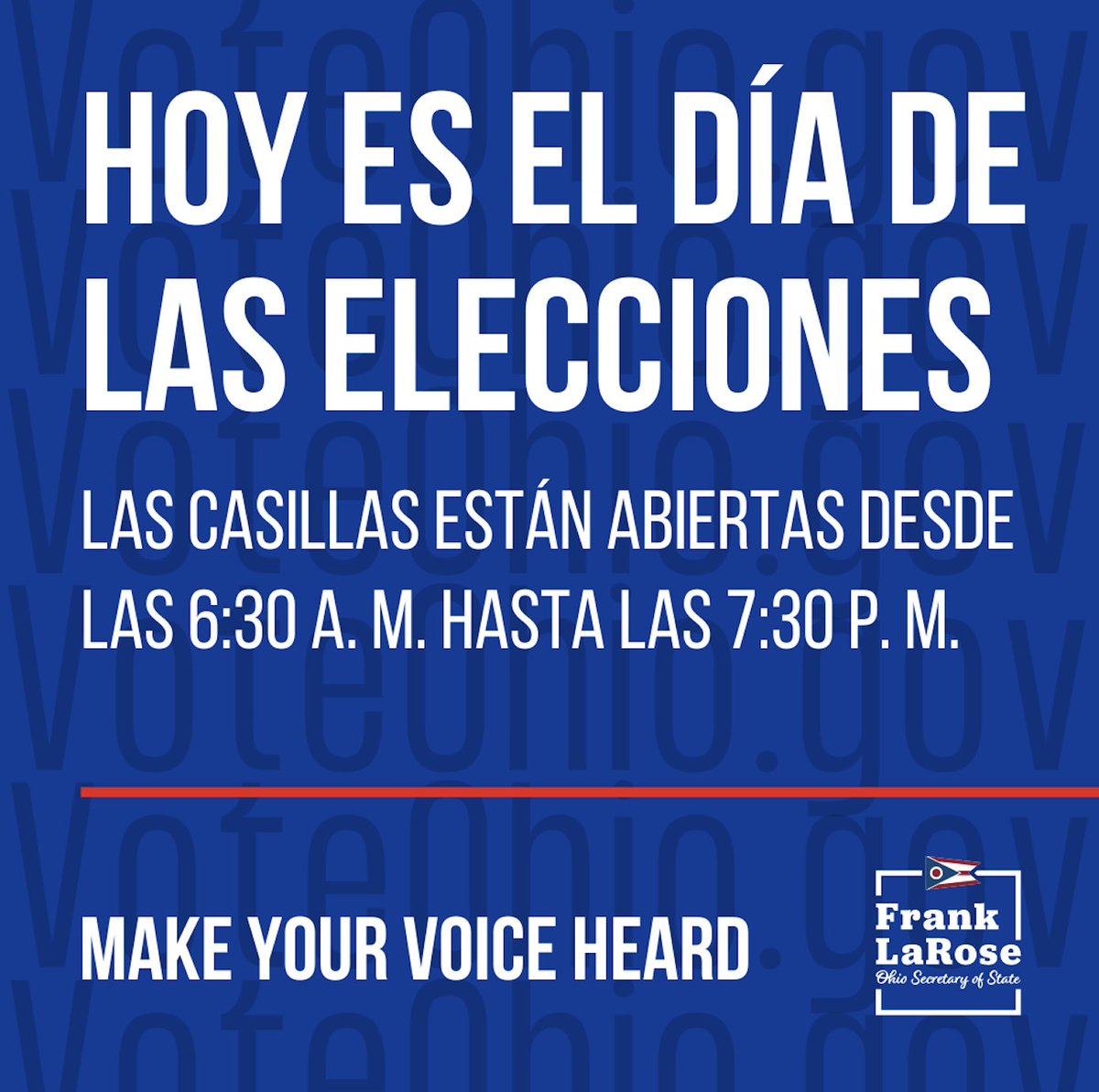OCHLA_OH's tweet photo. Hoy es el día de las elecciones. ¡Ejerce su derecho a votar y haz oír su voz! #Votar #OCHLA #Elección https://t.co/jwVeBNCl7j