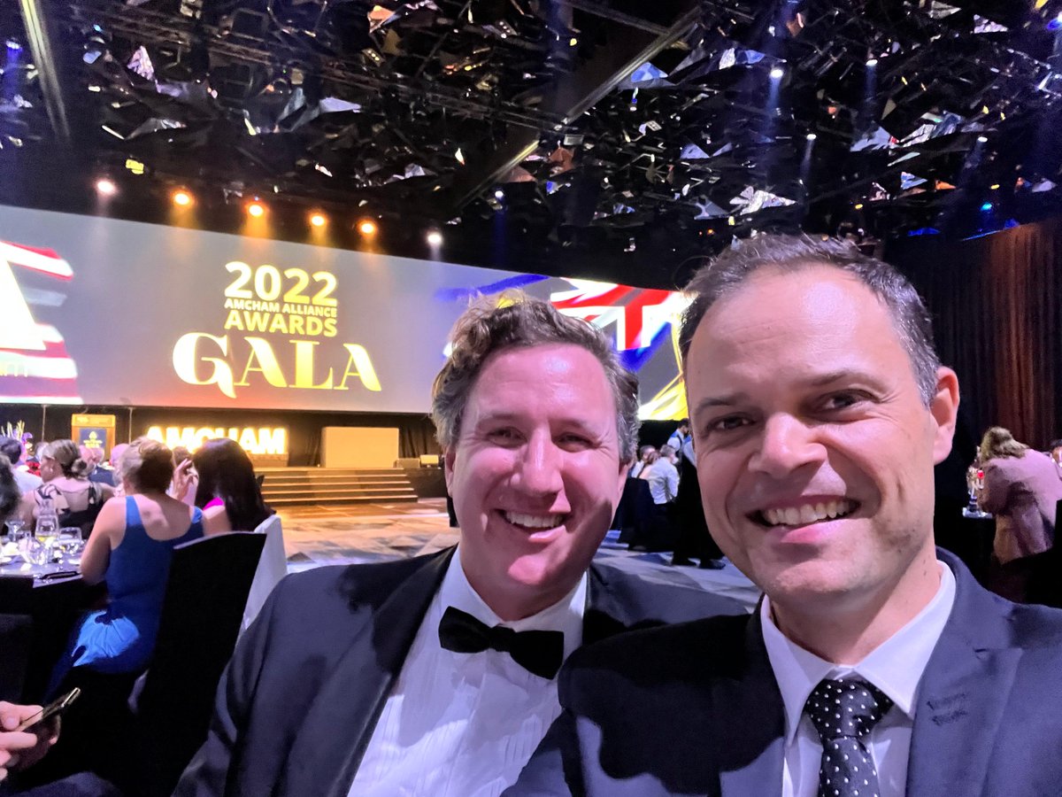 two_bulls's tweet photo. Two excited Bulls representing at the AmCham Gala tonight! Thank you for a wonderful evening @AmChamAU #amchamcelebrates https://t.co/IRPlyH0pGK