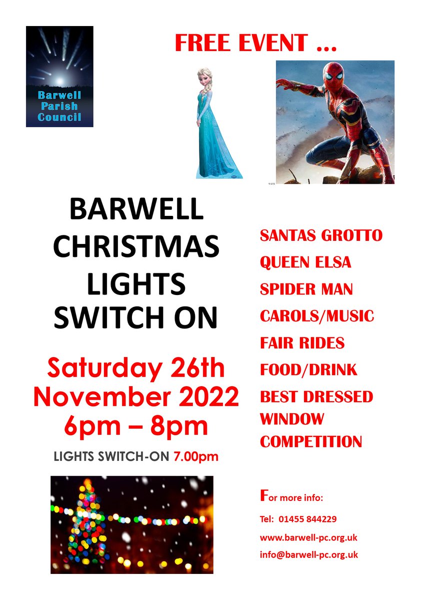 Christmas Lights Switch On Saturday 26th November 2022.