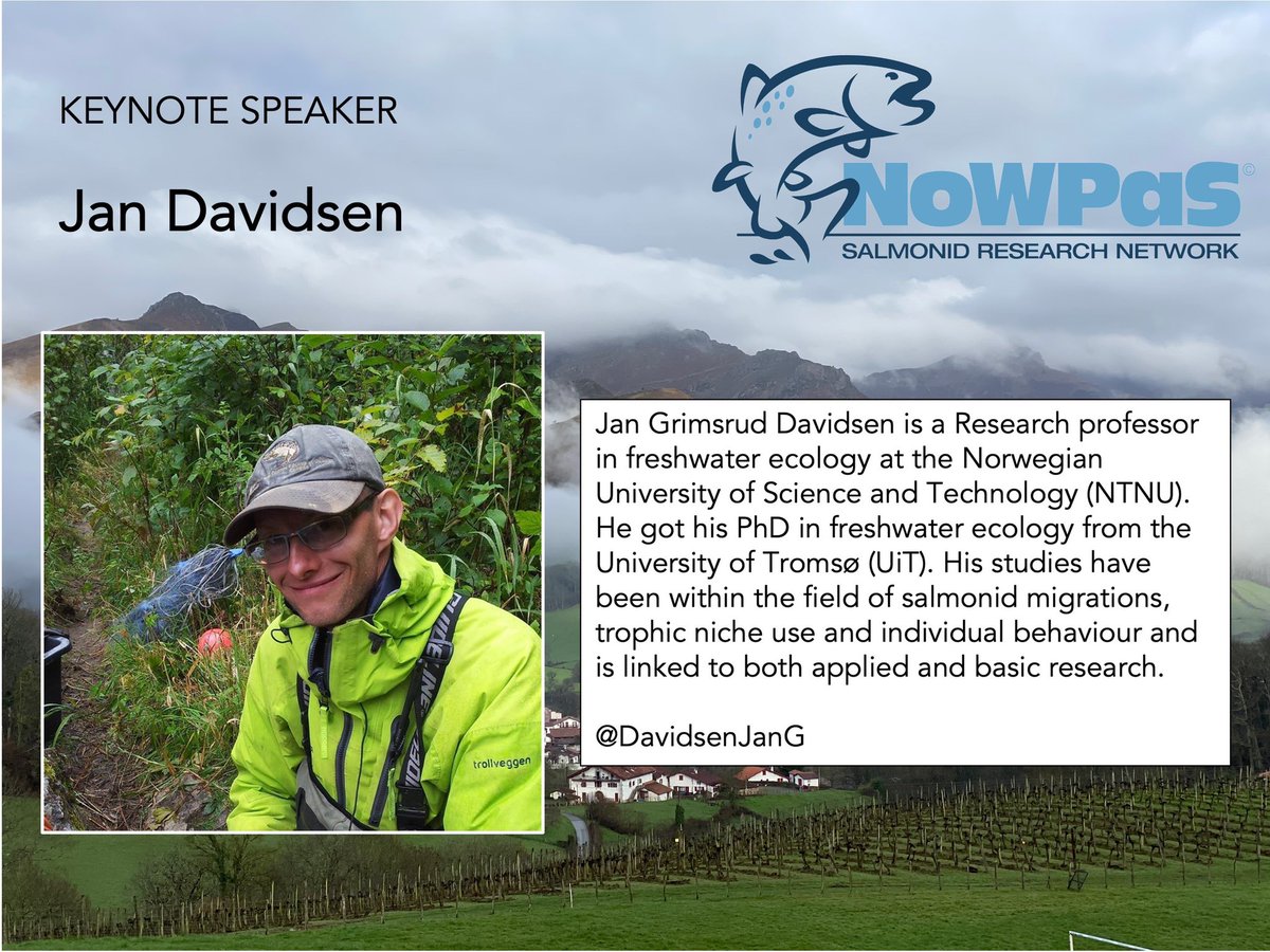 📣 Keynote announcement! 📣

The NoWPaS committee is excited to announce that Jan Davidsen <a href="/DavidsenJanG/">Jan G. Davidsen</a> will be one of our keynote speakers for our 2023 meeting! 🎉🐟🇳🇴🏞 #nowpas2023