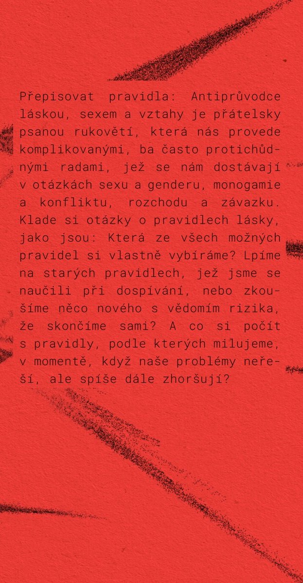 TriOcasci's tweet photo. Kniha @megjohnbarker Přepisovat pravidla: Antiprůvodce láskou, sexem a vztahy je skvělým úvodem do témat tělesnosti, identit, vztahů a queer. Její překlad vyjde v našem nakladatelství NEVIM do Vánoc. Tisk můžete podpořit a knihu si předplatit zde: https://t.co/taKDtvEvjc 
🌈🦄 https://t.co/c3AiSt6kQ1