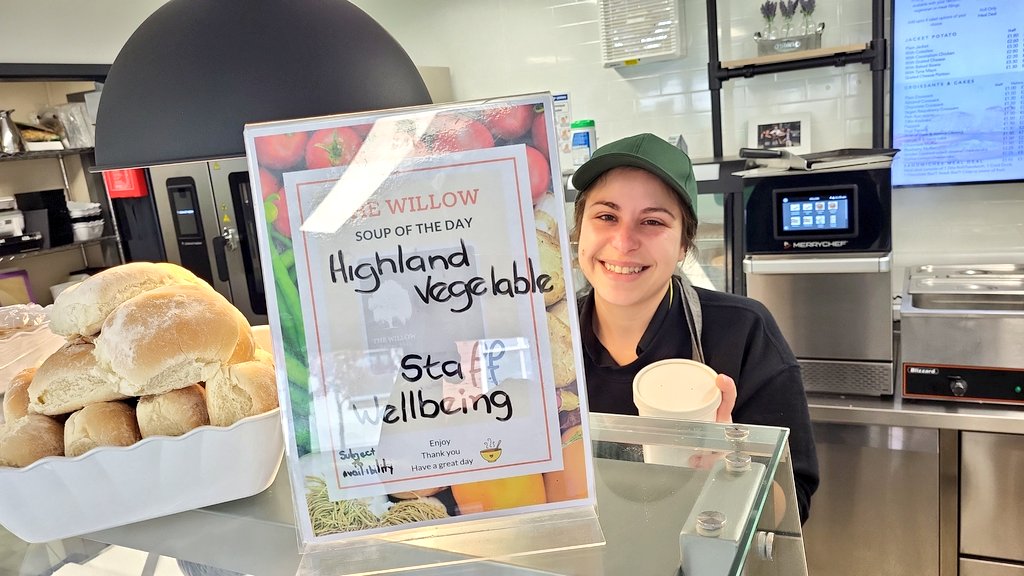 ElisaClarke01's tweet photo. Goooood Morning beautiful people 😍. 
Today The Willow have for you a special Highland Soup.
Staff Wellbeing £1.00 Soup 🍲 😋 
Remember:
You born to be happy 🤩.
Make a great day ✨️ https://t.co/xlc5lkRmwq