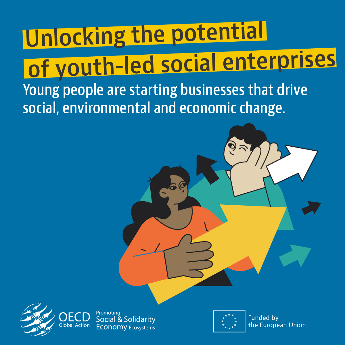 45% of young people plan to become entrepreneurs after graduating, and 40% prioritise social impact in their careers 💼🧡

Don't miss the virtual launch of our 🆕 report on youth-led social enterprises with <a href="/EU_Commission/">European Commission</a>:
📅 9 November
⏰ 15-16:30 CET

🔗 oe.cd/youthsocialent…