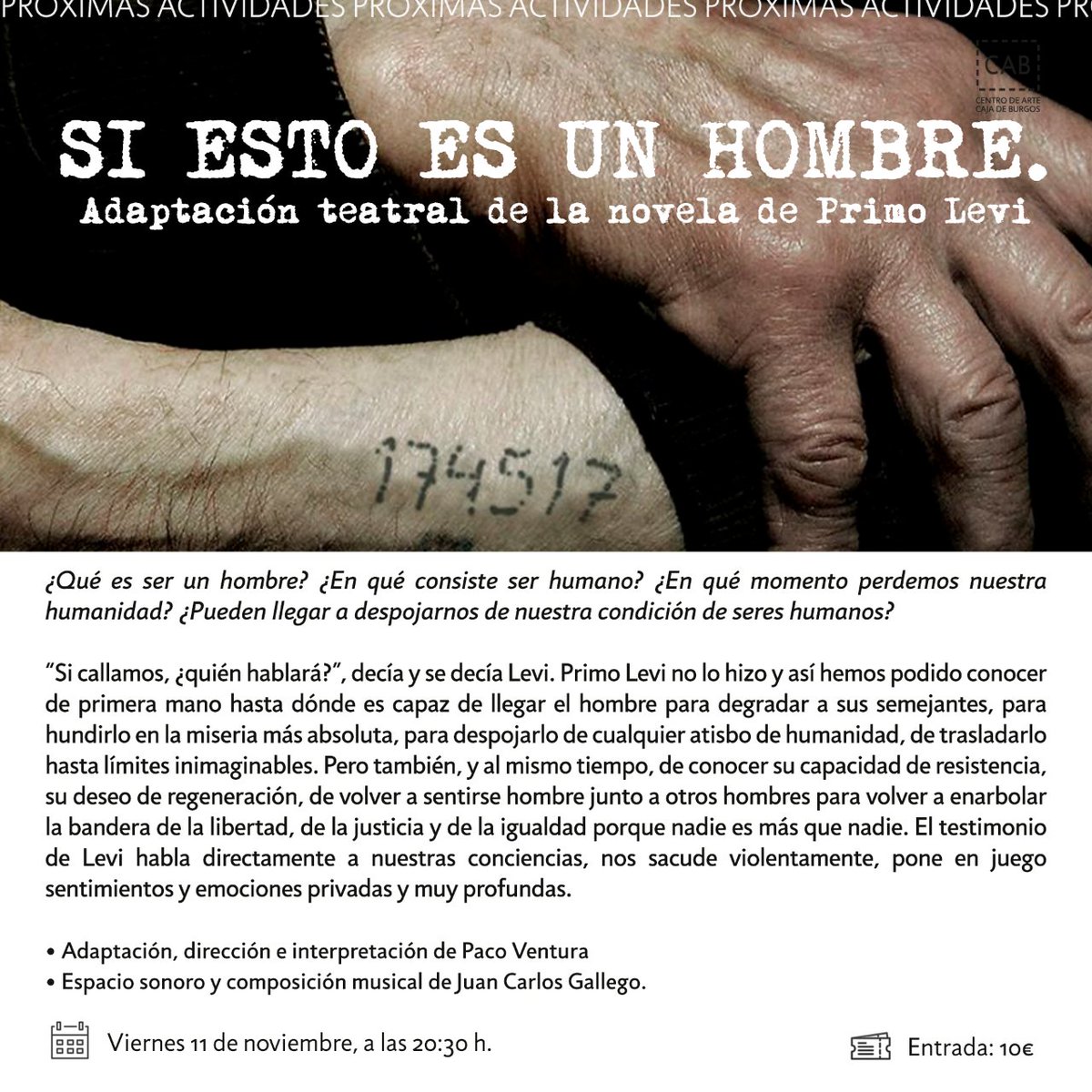 Nuestra AGENDA semanal está llena de propuestas ¡Atento/a!

👉 Convocatoria 'La realy DA D deform A DA'
👉 Podcast <a href="/lustforwine_es/">Lust for Wine</a> 
👉 Teatro 'Si esto es un hombre'

 Toda la info e inscripciones ℹ cabdeburgos.com/actividades#pr…