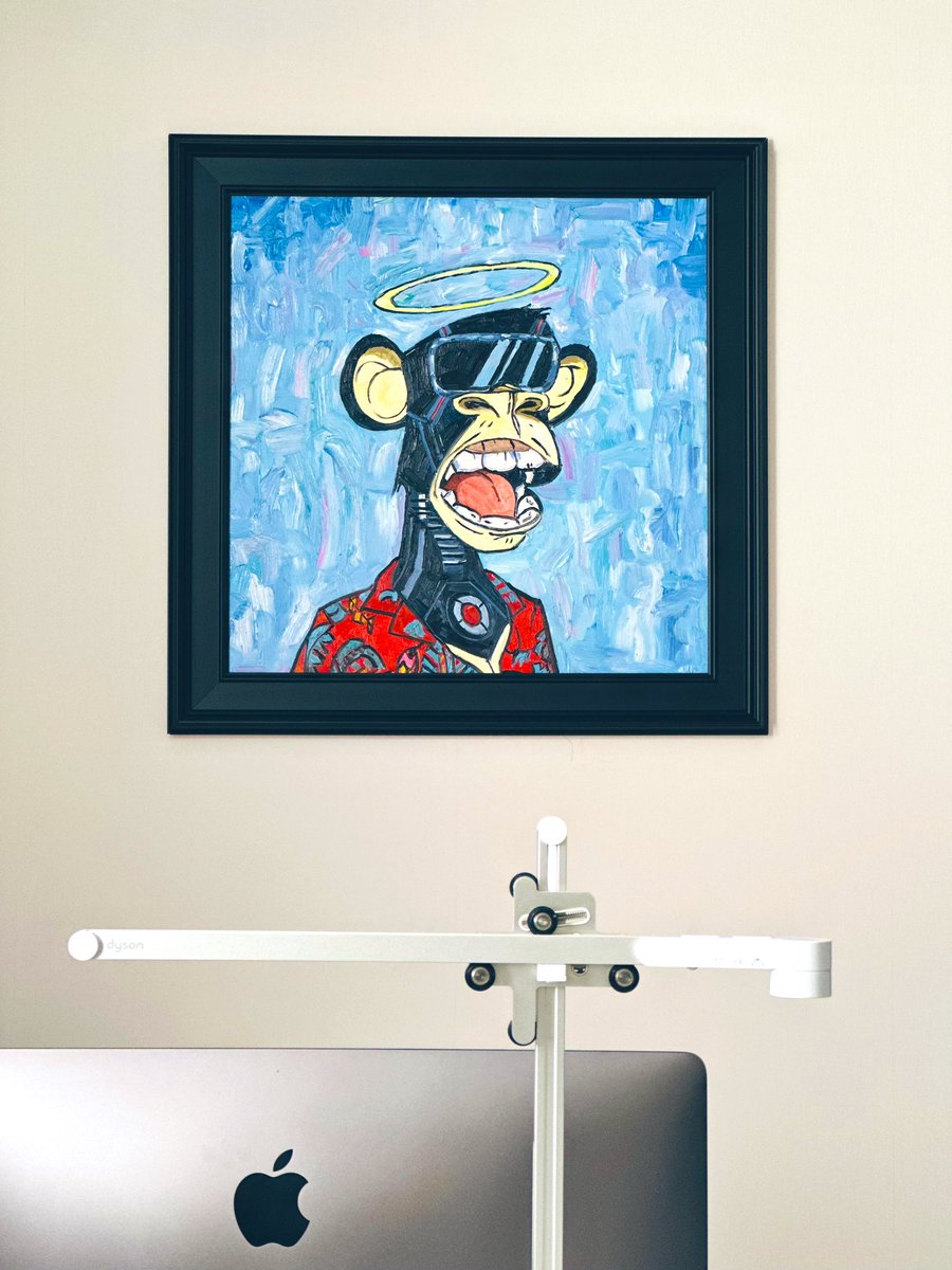 keung's tweet photo. Love this painting @BoredApeYC 
Welcome to my artistic office!

Thanks @bayc1871 https://t.co/OHNToE0OxE
