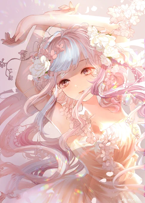 #ツイッターTL復活祭 祝祭感のある花の妖精イラストでお祝いです 