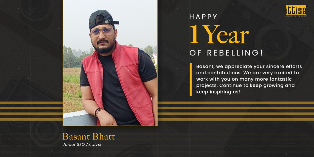 ittisa_IN's tweet photo. Congratulations Basant Bhatt, Junior SEO Analyst for completing 1 year at Ittisa. 🥳🎊
Happy to see you grow and learn every day. Thank you for your valuable contributions.
Keep growing! Keep rebelling!
#ittisa #creativerebels #workanniversary #seo #employeeanniversary https://t.co/Ud6PBVoRle