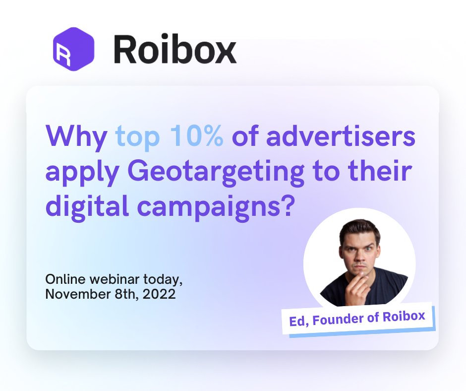 🪁 Are you ready to change your advertising game? 🛸

We've got you covered 🛰️

Join our co-founder Ed today to find answers to:
🟪 "Why do the top 10% of advertisers apply geotargeting to their digital campaigns?" 🟪

🖌️ Reserve your free spot here: lnkd.in/dwnmVqkV