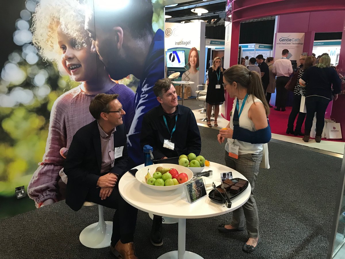WellspectUK's tweet photo. Rachel Skews, @BAUNnurses conference lead chatting to Liam Rice on our stand this morning.
#urology #BAUN22 https://t.co/AApja7i4Ks