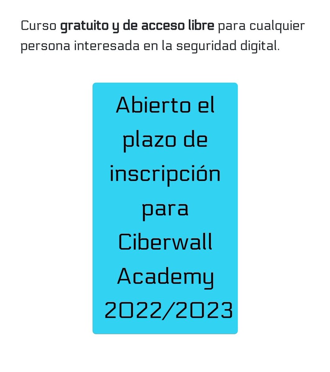 iguayogs's tweet photo. Curso gratuito #C1b3rWallAcademy https://t.co/F8KEjaJr7D
