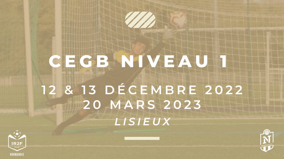 𝗙𝗼𝗿𝗺𝗮𝘁𝗶𝗼𝗻 𝗲𝗻𝘁𝗿𝗮𝗶𝗻𝗲𝘂𝗿 𝗴𝗮𝗿𝗱𝗶𝗲𝗻 𝗱𝗲 𝗯𝘂𝘁 ⚽️
La <a href="/LFNofficiel/">Ligue F⭐⭐t Normandie 🤙</a> propose une formation "Certificat Entraîneur Gardien de But niveau 1", le lundi 12 et le mardi 13 décembre 2022 &amp; le 20 mars 2023 à Lisieux. 
Toutes les informations ⬇️
normandie.fff.fr/simple/une-for…