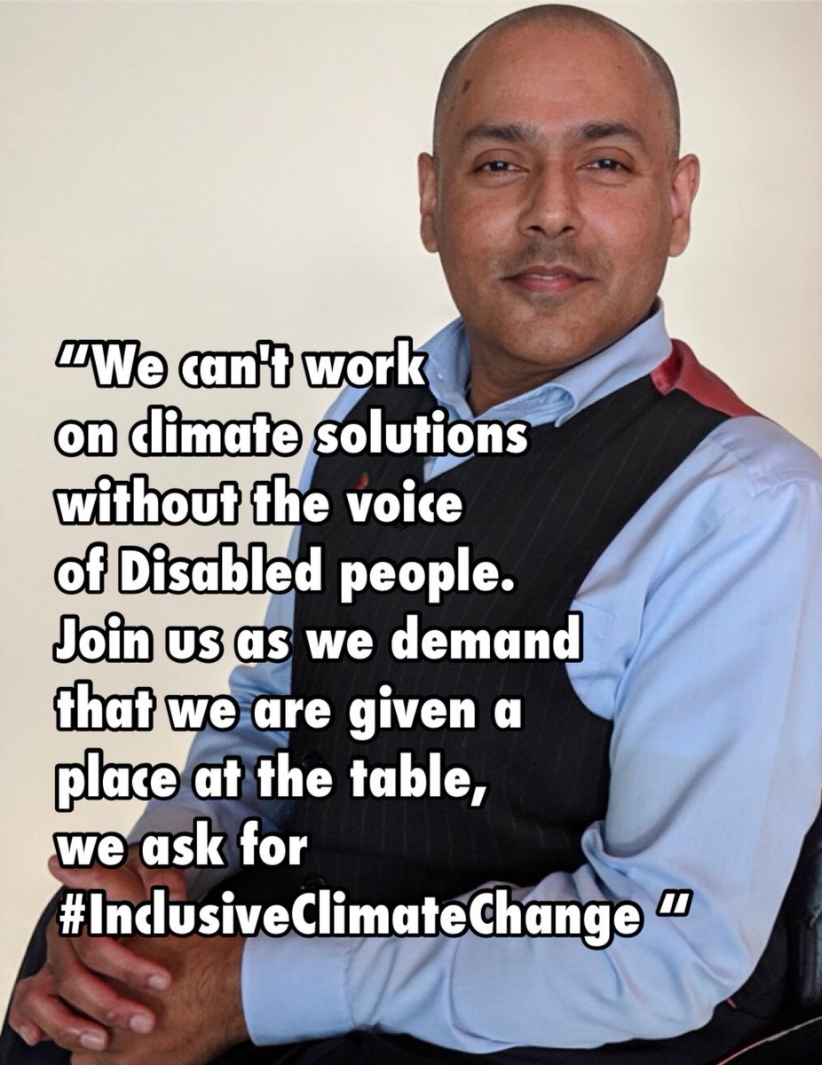 DisRightsUK's tweet photo. Disability Rights U.K. are talking Climate change & why Disabled people need to be involved in the discussion
Our CEO @KamranMallick explains why 1 billion Disabled people globally need to be involved in #ClimateAction
#COP27 #cop27egypt #ClimateCrisis #InclusiveClimateChange https://t.co/i7mmCPr0nO